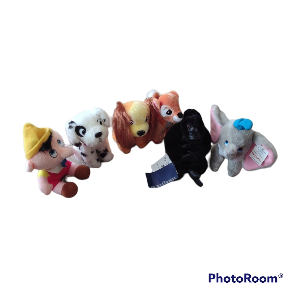 🆕 Lot of 6 Vintage Walt Disney's Animated film classics plush Nostalgia